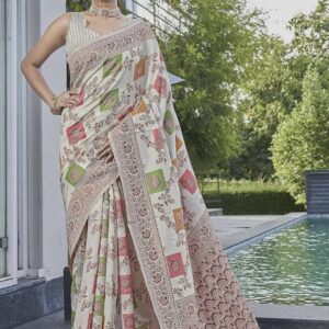 Woven-Banarasi-Silk-Design-Jacquard-Saree-with-Blouse-Piece