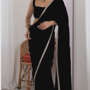 Ready-to-Wear-Black-Georgette-One-Minute-Readymad-Stitched-Saree