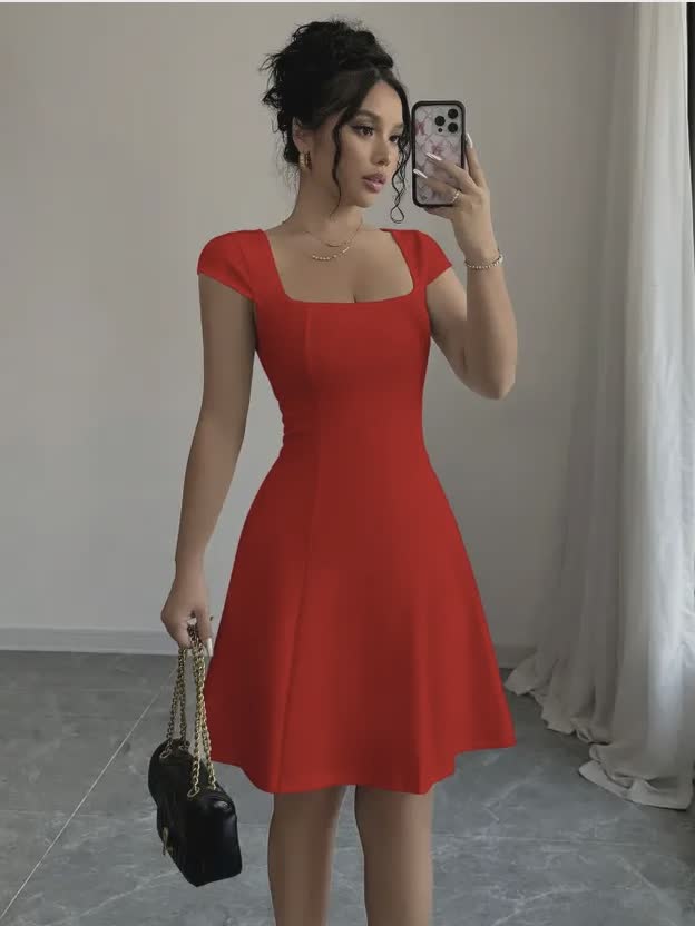 Women-Bodycon-Red-Mini/Short-Dress