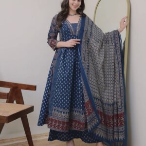 Anarkali-Kurta-and-Pant-with-Dupatta-Set